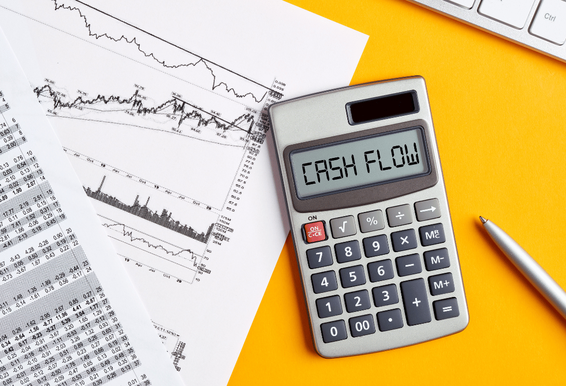 An image of a calculator showing the cashflow challenges a business faces